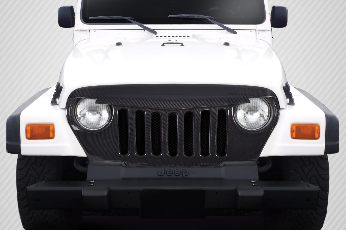 Carbon Creations Predator Grille Compatible With 1997-2006 Jeep Wrangler - 1 Piece - 115253