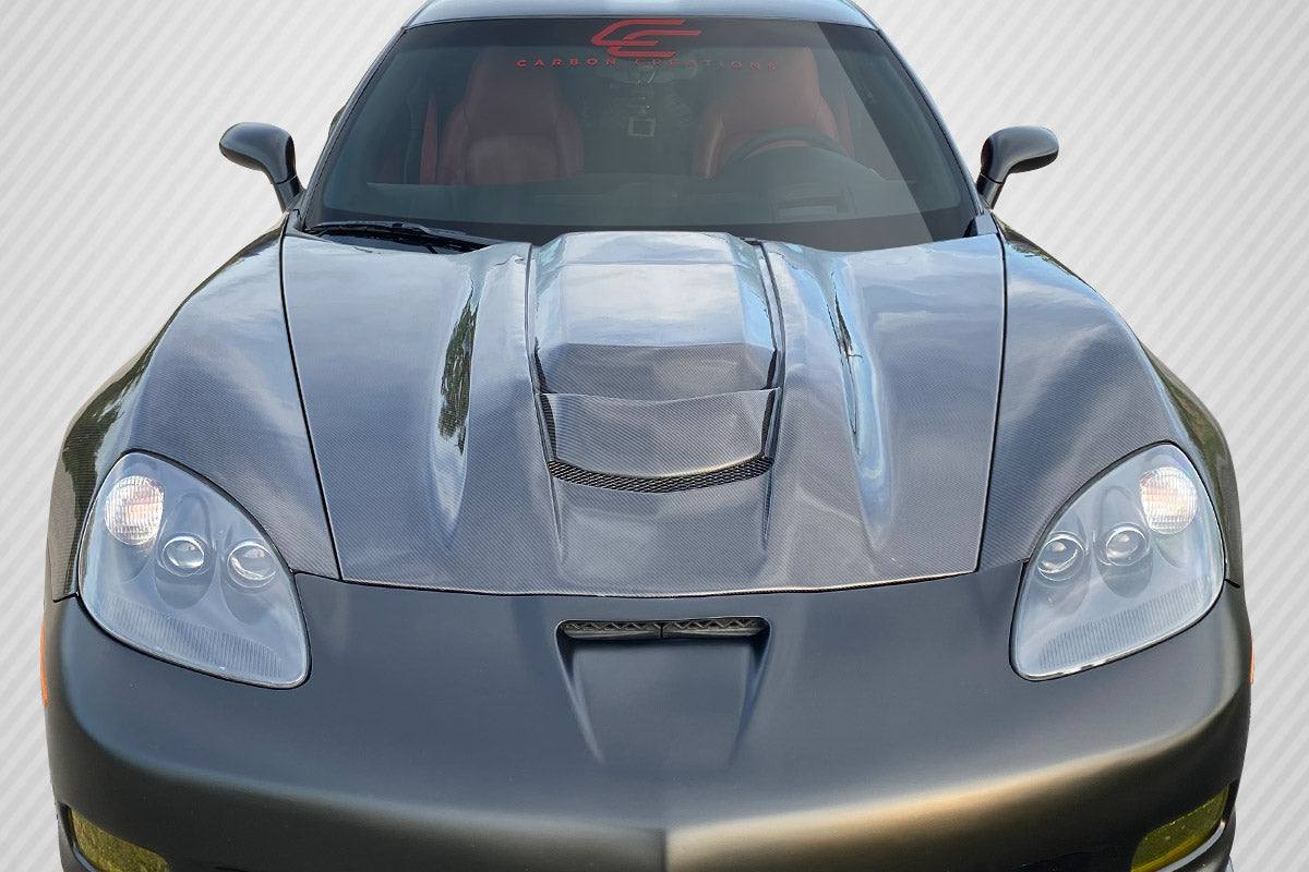 Carbon Creations ZR1 V2 Hood Compatible With 2005-2013 Chevrolet Corvette - 1 Piece - 115346