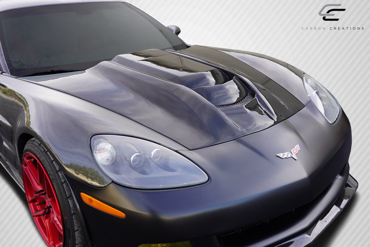 Carbon Creations ZR1 V2 Hood Compatible With 2005-2013 Chevrolet Corvette - 1 Piece - 115346