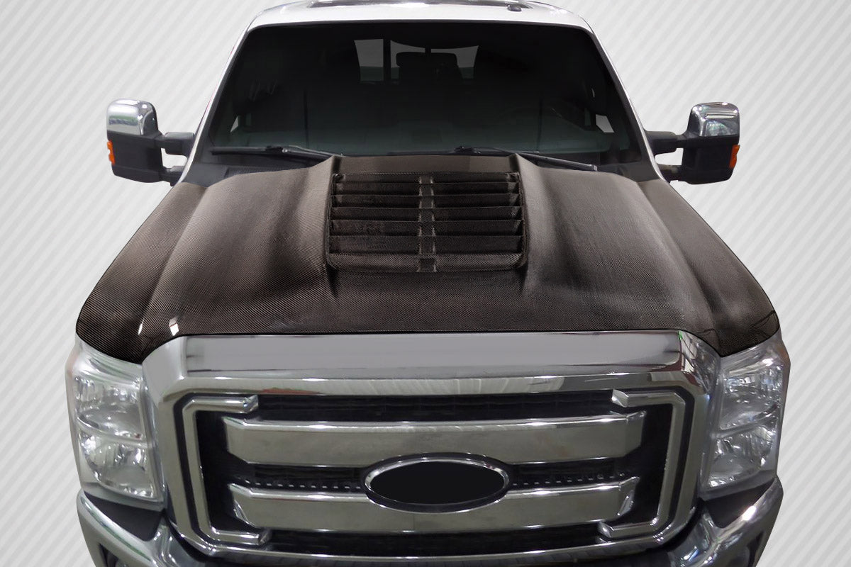 Carbon Creations GT500 V2 Hood Compatible With 2011-2016 Ford Super Duty - 1 Piece - 115365