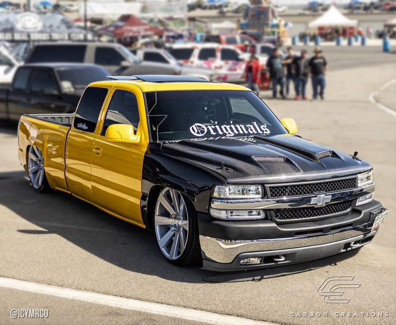 Carbon Creations Dual Ram Air Hood Compatible With 1999-2002 Chevrolet Silverado - 1 Piece - 115434