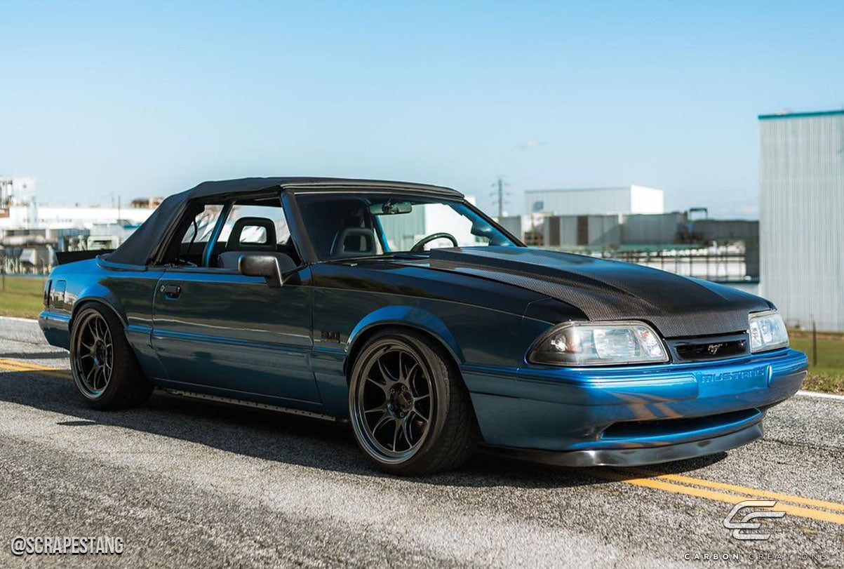 Carbon Creations 2" Cowl Hood Compatible With 1987-1993 Ford Mustang - 1 Piece - 115439