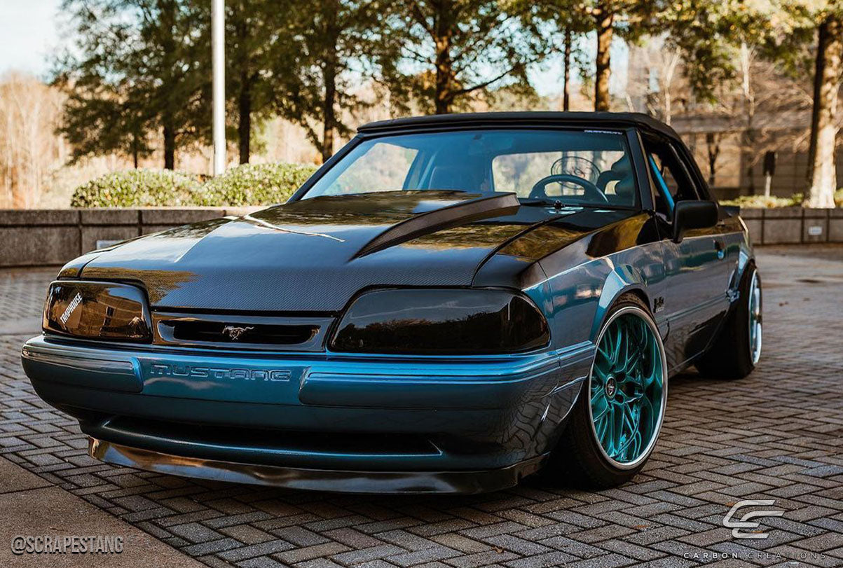 Carbon Creations 2" Cowl Hood Compatible With 1987-1993 Ford Mustang - 1 Piece - 115439