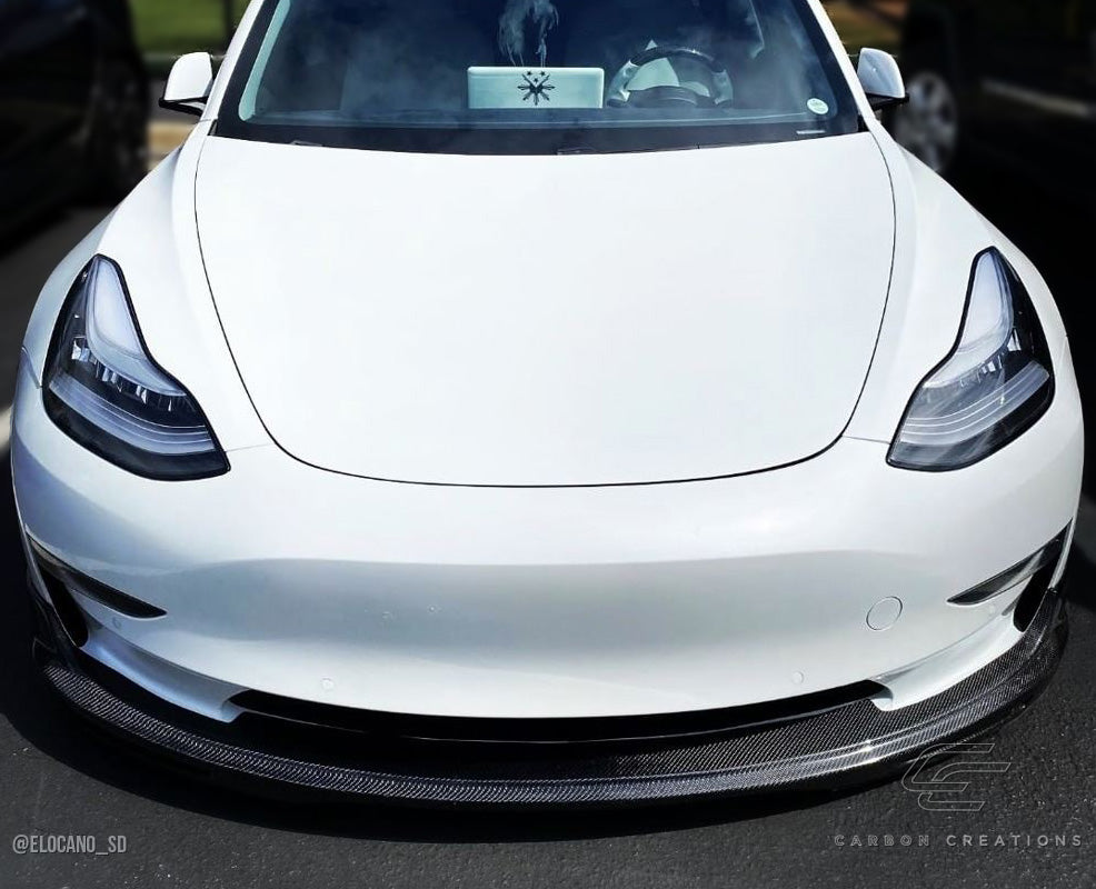 Carbon Creations GT Concept Front Lip Spoiler Compatible With 2018-2023 Tesla Model 3 - 1 Piece - 115466