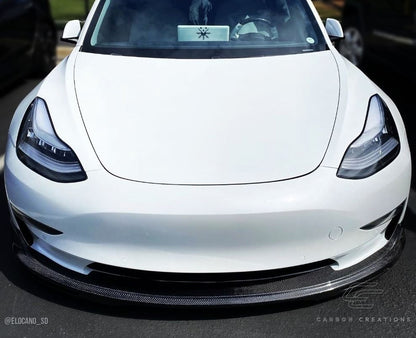 Carbon Creations GT Concept Front Lip Spoiler Compatible With 2018-2023 Tesla Model 3 - 1 Piece - 115466