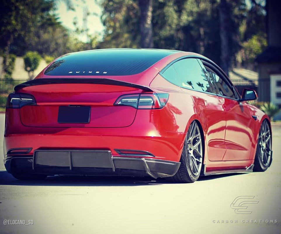 Carbon Creations GT Concept Rear Diffuser Compatible With 2018-2023 Tesla Model 3 - 1 Piece - 115468