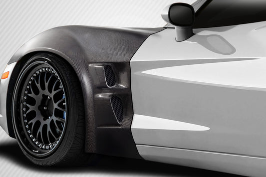 Carbon Creations ZR2 Front Fenders Compatible With 2005-2013 Chevrolet Corvette - 2 Piece - 115499