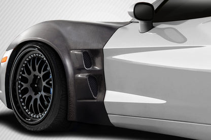 Carbon Creations ZR2 Front Fenders Compatible With 2005-2013 Chevrolet Corvette - 2 Piece - 115499