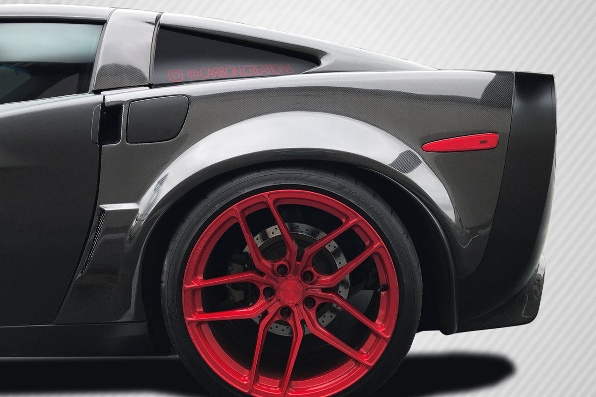 Carbon Creations ZR2 Rear Fenders Compatible With 2005-2013 Chevrolet Corvette - 2 Piece - 115501