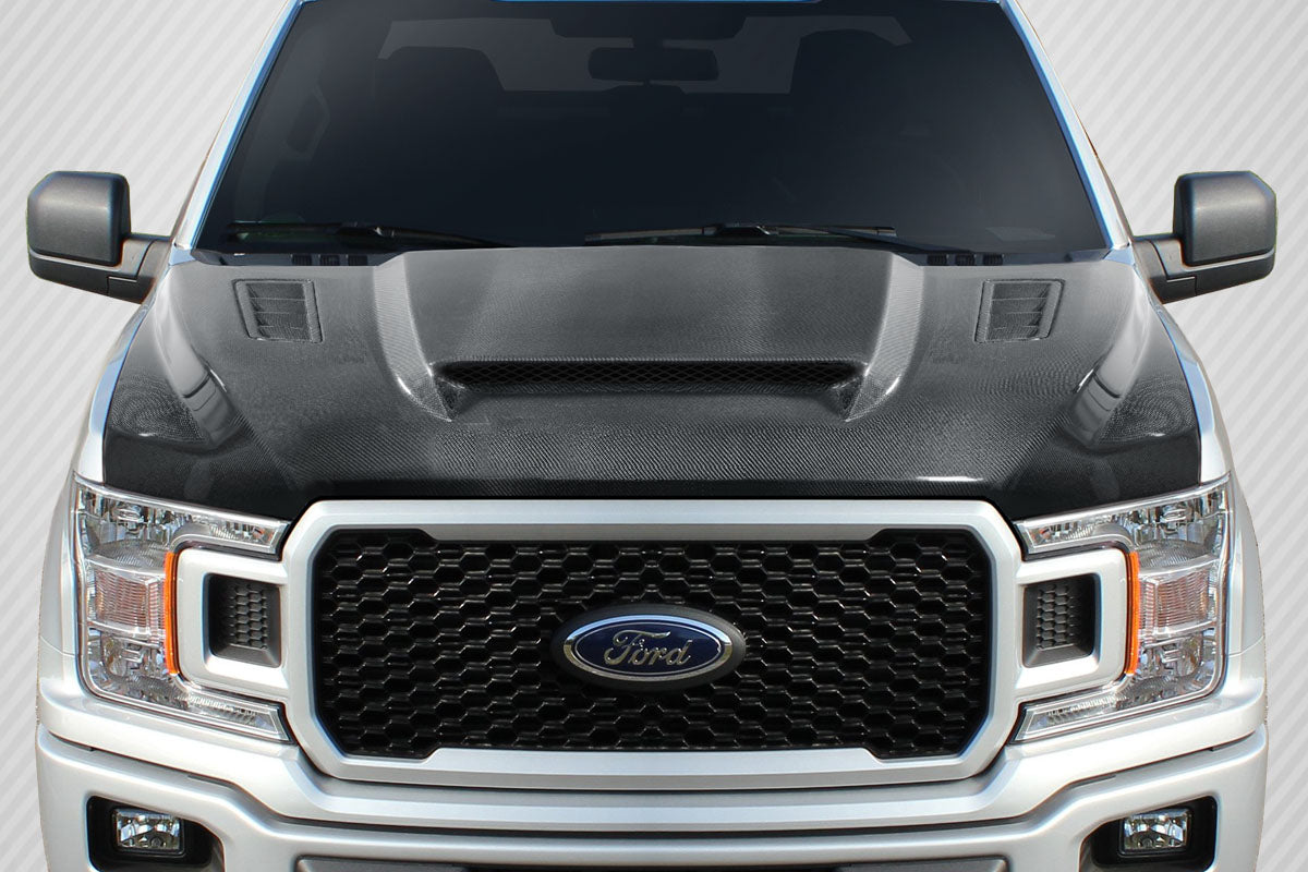 Carbon Creations CVX Hood Compatible With 2015-2020 Ford F-150 - 1 Piece - 115896