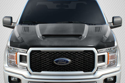 Carbon Creations CVX Hood Compatible With 2015-2020 Ford F-150 - 1 Piece - 115896