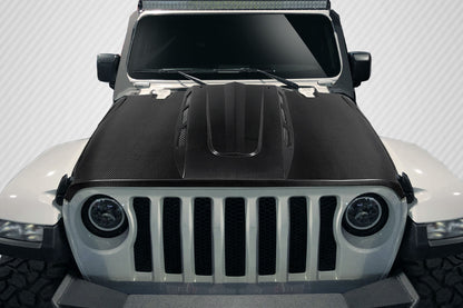 Carbon Creations Energy Hood Compatible With 2019-2023 Jeep Wrangler JL Gladiator JT - 1 Piece - 116092