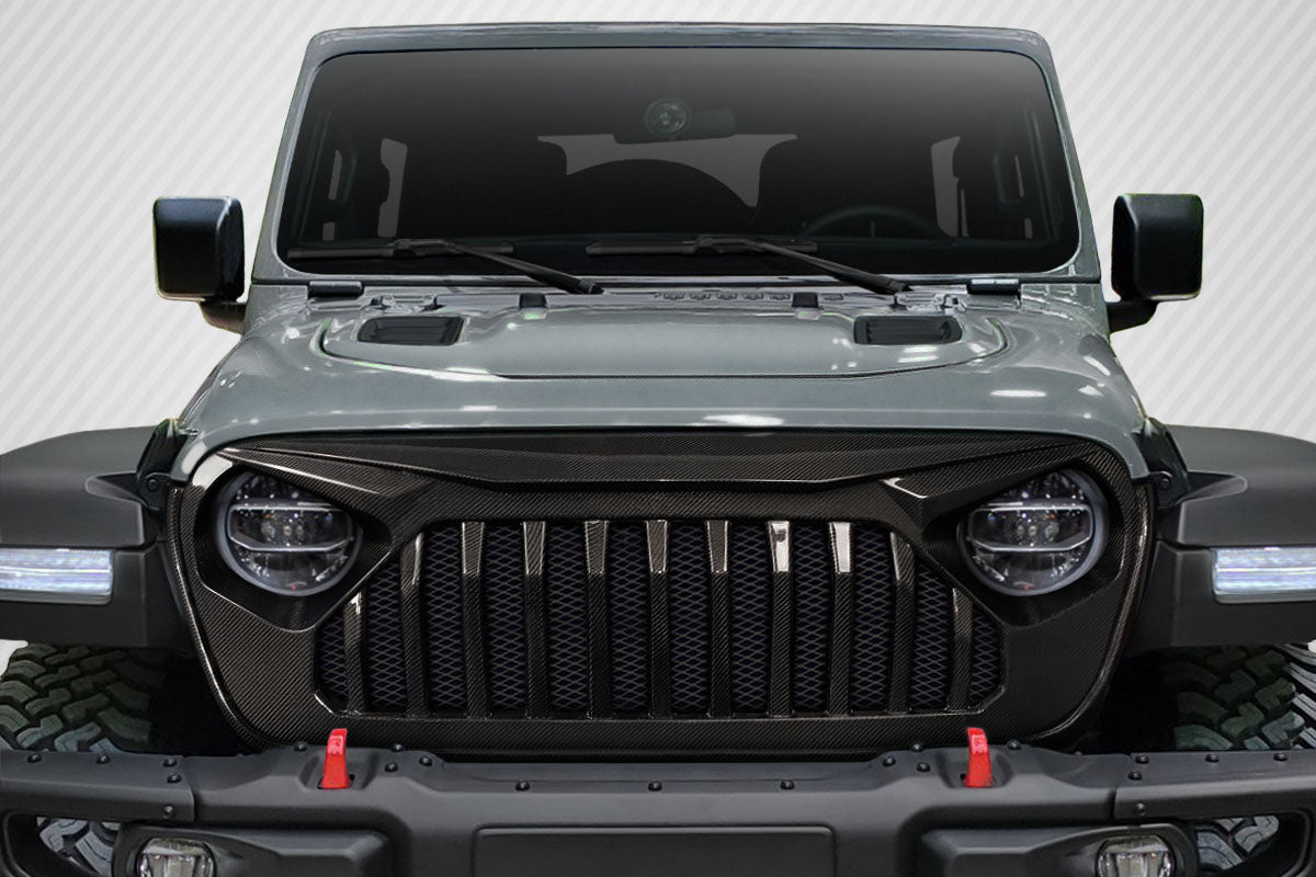 Carbon Creations Predator Grille Compatible With 2019-2023 Wrangler JL Gladiator JT - 1 Piece - 116320