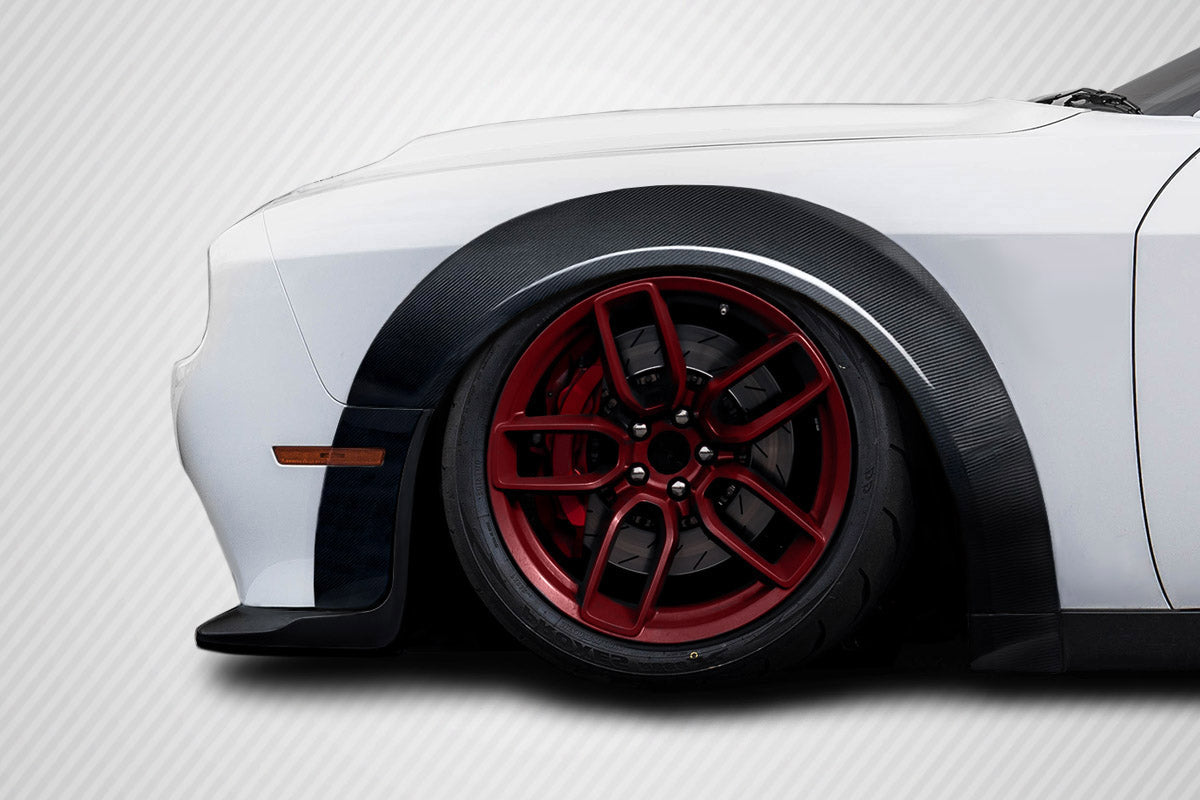 Carbon Creations Demon Look Wide Body Fender Flares Compatible With 2015-2023 Dodge Challenger - 14 Piece - 116359