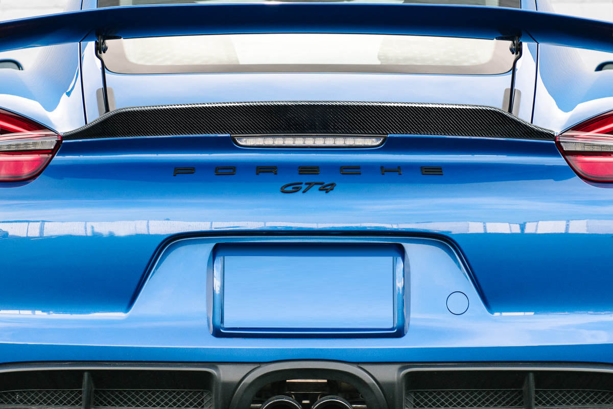 Carbon Creations GT4 Ducktail Wing Spoiler Compatible With 2014-2016 Porsche Cayman - 1 Piece - 116682