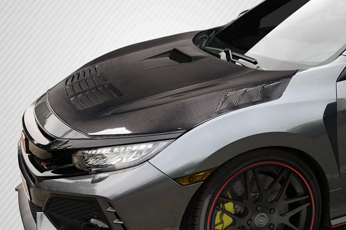 Carbon Creations EVS Hood Compatible With 2017-2021 Honda Civic TypeR - 1 Piece - 116758