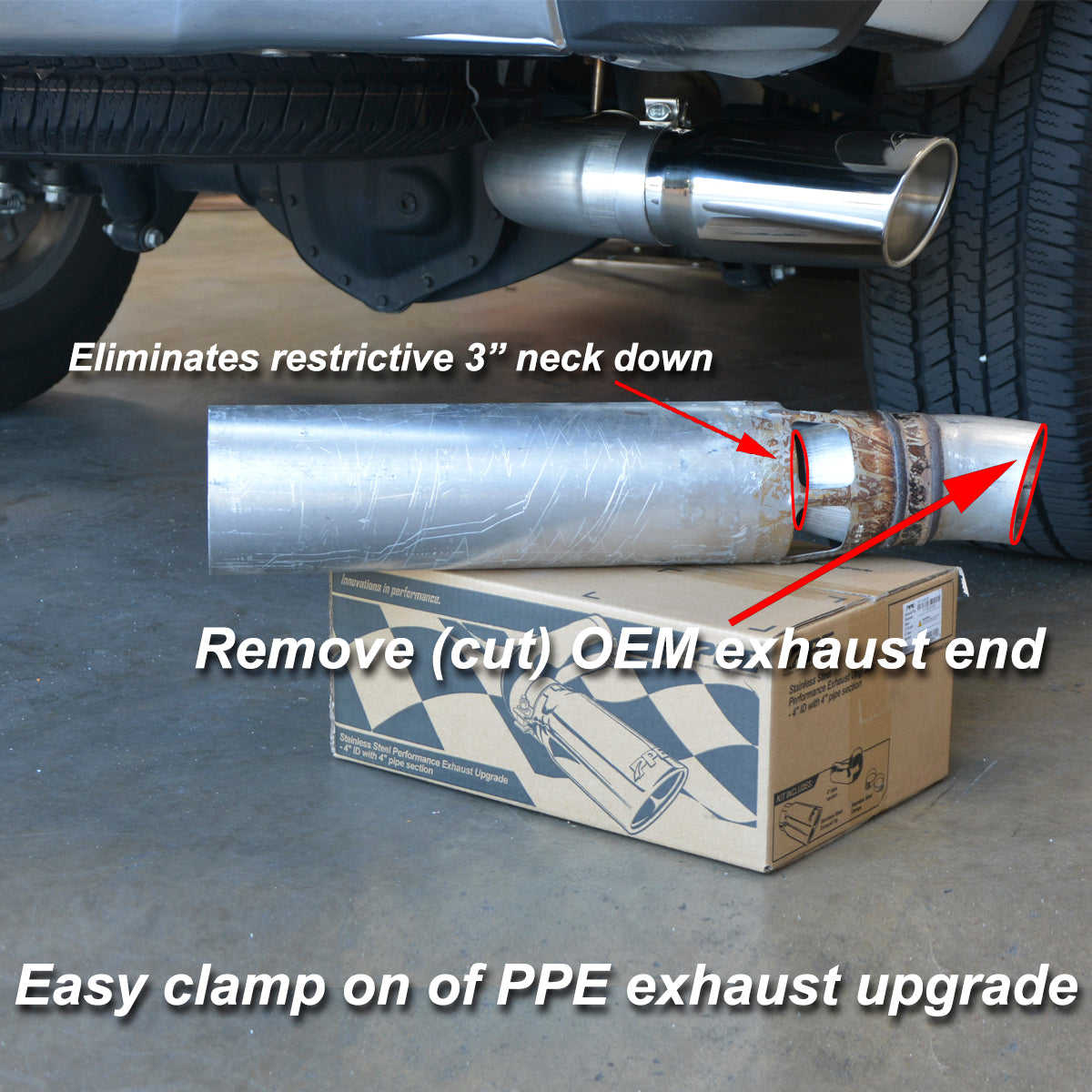 2007-2019 GM 6.6L Duramax 304 Stainless Steel Four Inch Performance Exhaust Upgrade ppepower