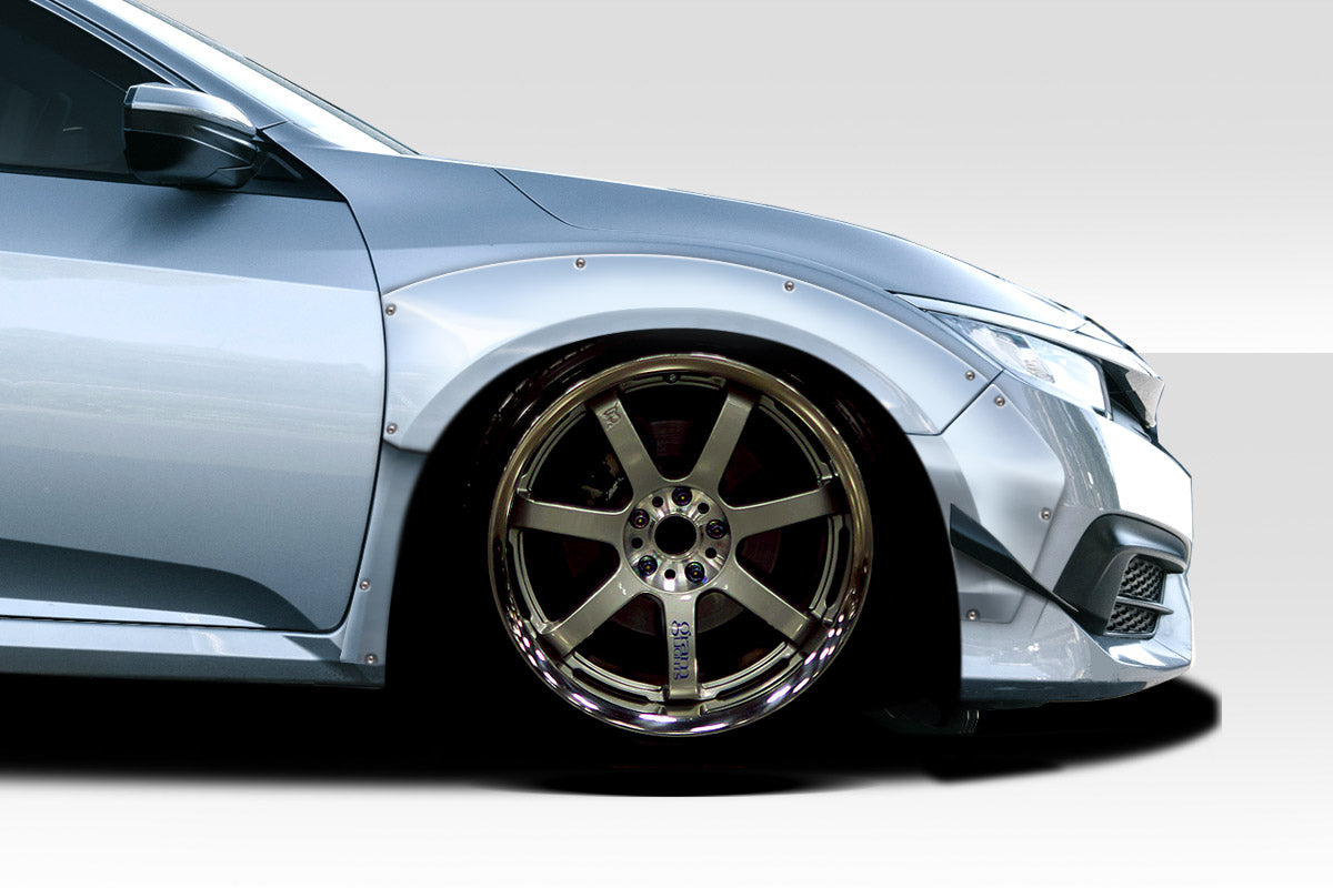 Extreme Dimensions Duraflex RBT Wide Body Front Fenders Compatible With 2016-2021 Honda Civic 4DR - 6 Piece - 117588