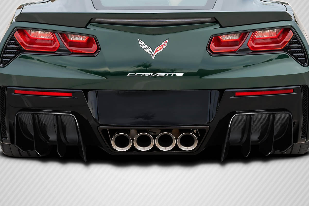 Carbon Creations GTR Rear Lip Add On Spoiler Compatible With 2014-2019 Chevrolet Corvette - 2 Piece - 117805