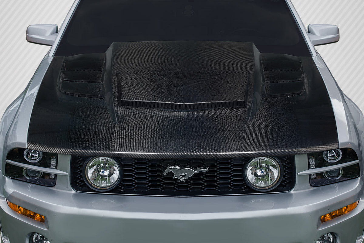 Carbon Creations Interceptor Hood Compatible With 2005-2009 Ford Mustang - 1 Piece - 118077