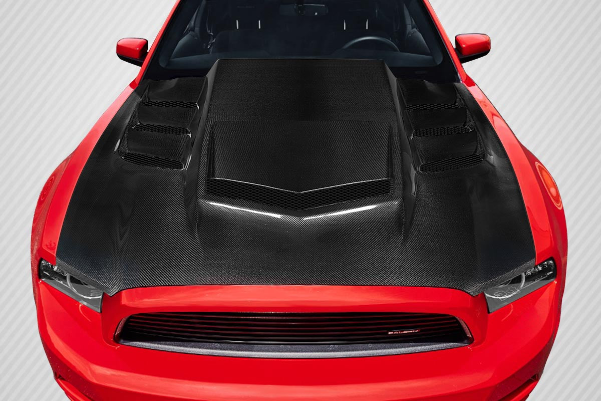 Carbon Creations Interceptor Hood Compatible With 2013-2014 Ford Mustang - 1 Piece - 118126