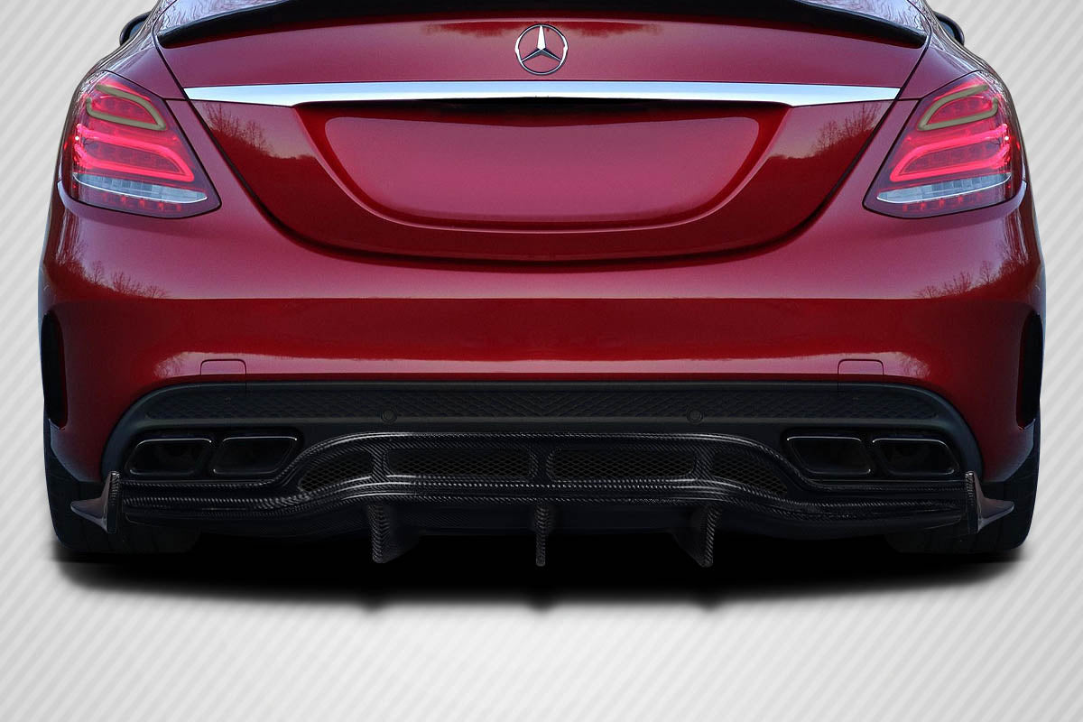Carbon Creations Weaver Rear Lip Add On Spoiler Compatible With 2015-21 Mercedes C Class - 3 Piece - 118172