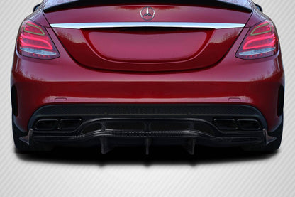 Carbon Creations Weaver Rear Lip Add On Spoiler Compatible With 2015-21 Mercedes C Class - 3 Piece - 118172