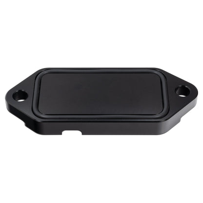 2001-2024 GM 6.6L Duramax Coolant Block-Off Plate - Billet Aluminum - Black ppepower