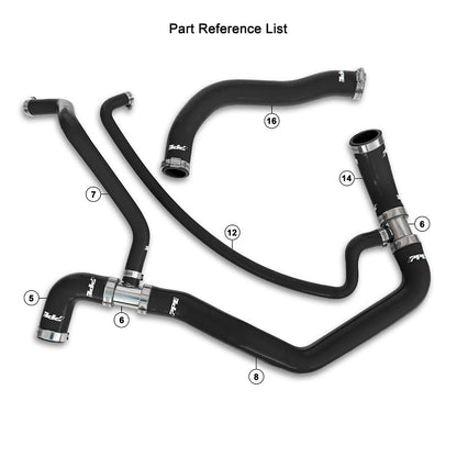 2001-2005 GM 6.6L Duramax Performance Silicone Upper and Lower Coolant Hose Kit ppepower