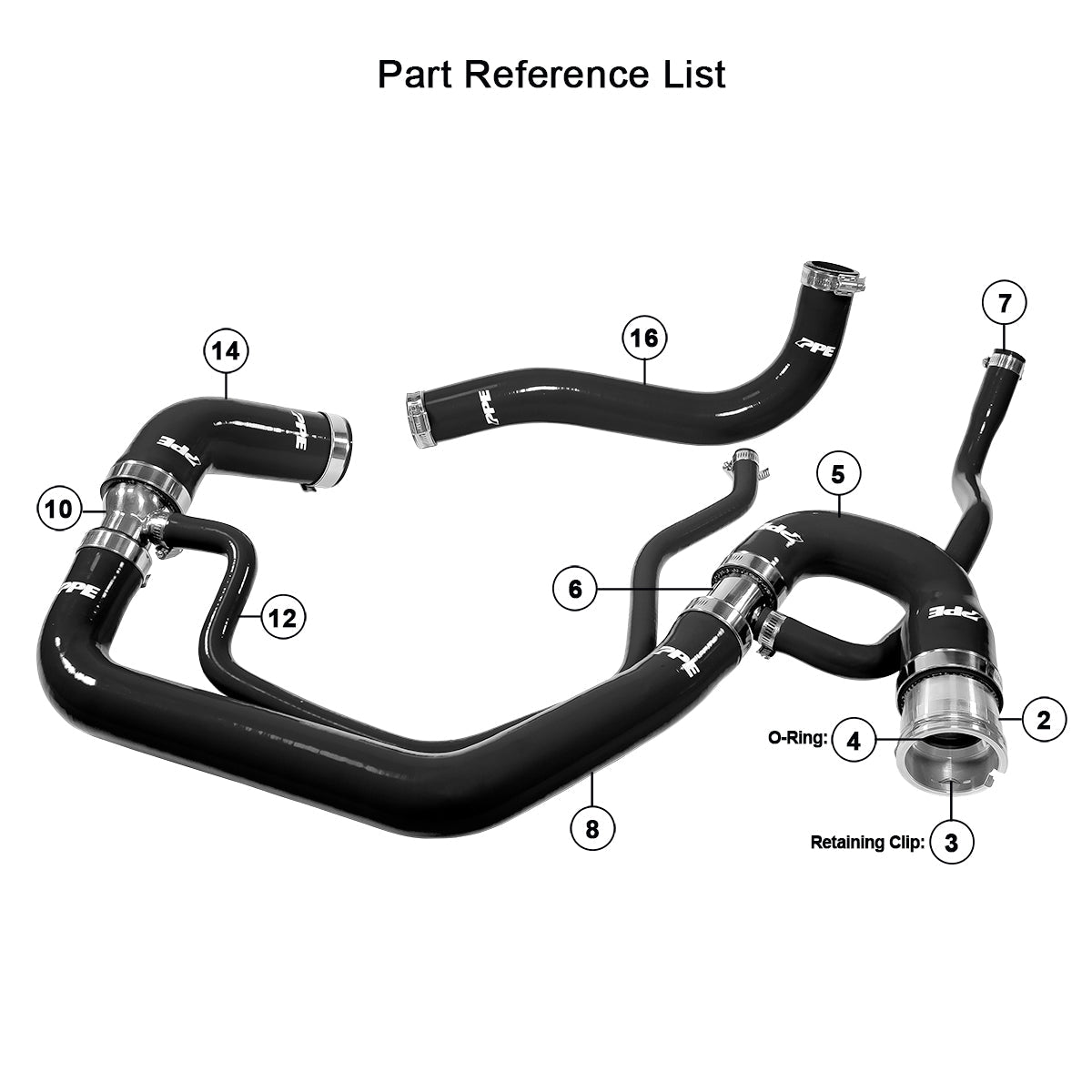 2006-2010 GM 6.6L Duramax Performance Silicone Upper and Lower Coolant Hose Kit ppepower