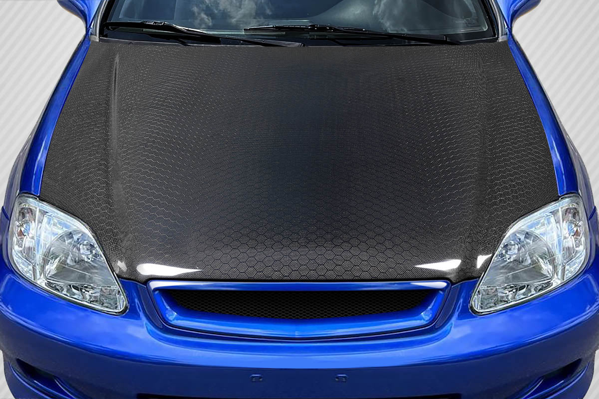 Carbon Creations Geo6ix Dritech OEM Look Hood Compatible With 1999-2000 Honda Civic - 1 Piece - 119199