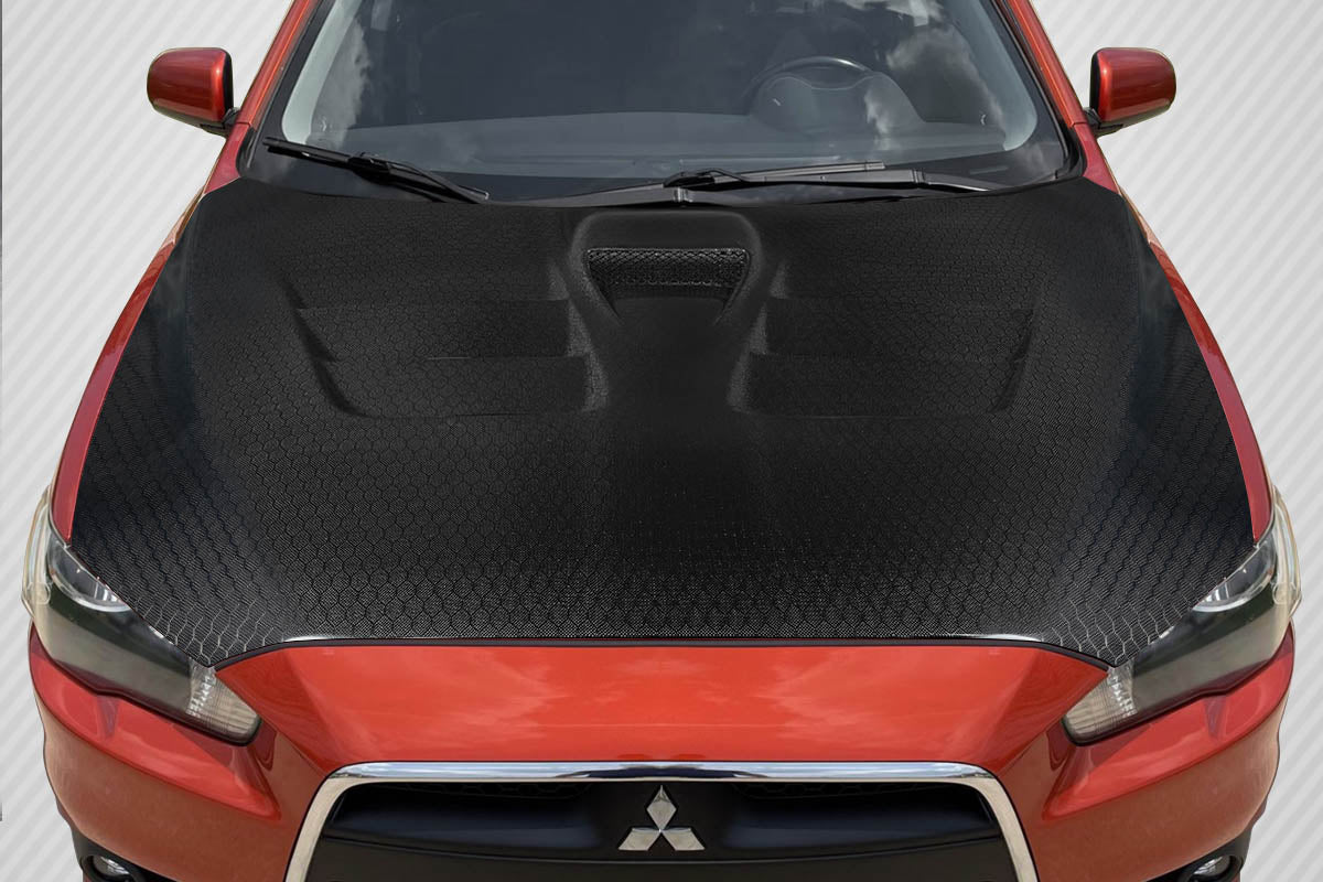 Carbon Geo6ix GT Concept Hood Compatible With 2008-2017 Mitsubisihi Lancer/EVO - 1 Piece - 119200