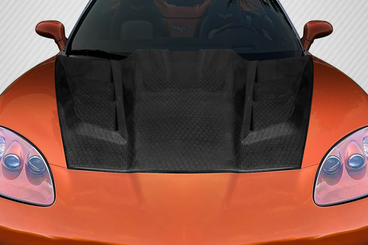 Carbon Geo6ix ZR Edition 2 Hood Compatible With 2005-2013 Chevrolet Corvette - 1 Piece - 119202