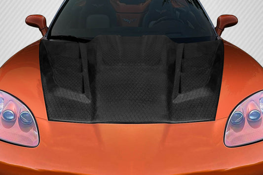 Carbon Geo6ix ZR Edition 2 Hood Compatible With 2005-2013 Chevrolet Corvette - 1 Piece - 119202