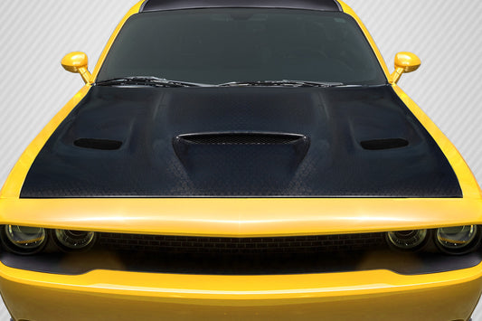 Carbon Creations Geo6ix Dritech Hellcat Hood Compatible With 2008-2023 Dodge Challenger - 1 Piece - 119204