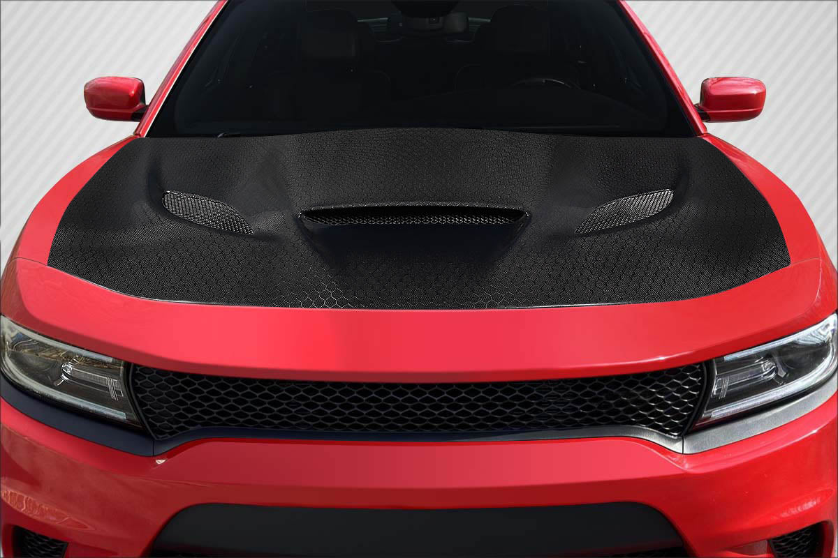 Carbon Creations Geo6ix Dritech Hellcat Hood Compatible With 2015-2023 Dodge Charger - 1 Piece - 119205
