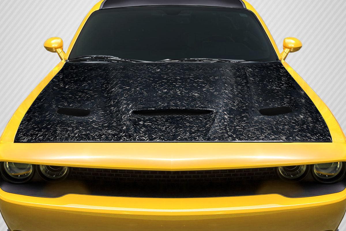 Carbon AeroFroge Hellcat Look Hood Compatible With 2008-2023 Dodge Challenger - 1 Piece - 119240