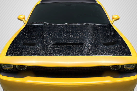 Carbon AeroFroge Hellcat Look Hood Compatible With 2008-2023 Dodge Challenger - 1 Piece - 119240