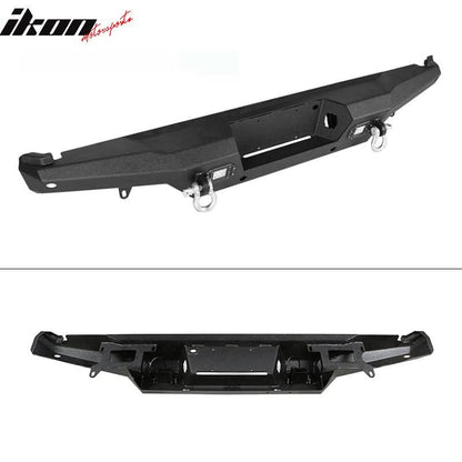 1987-2006 Jeep Wrangler TJ YJ Textured Rear Bumper 2 LED Lights D-Ring