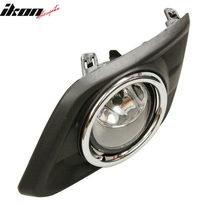 2014-2016 Nissan Rogue Chrome Fog Lighs w/ Bulb Switch Bezel Pair