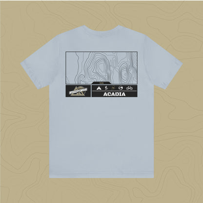 Acadia National Park - Adventure Life Trail Topographic Garment Dyed Tee
