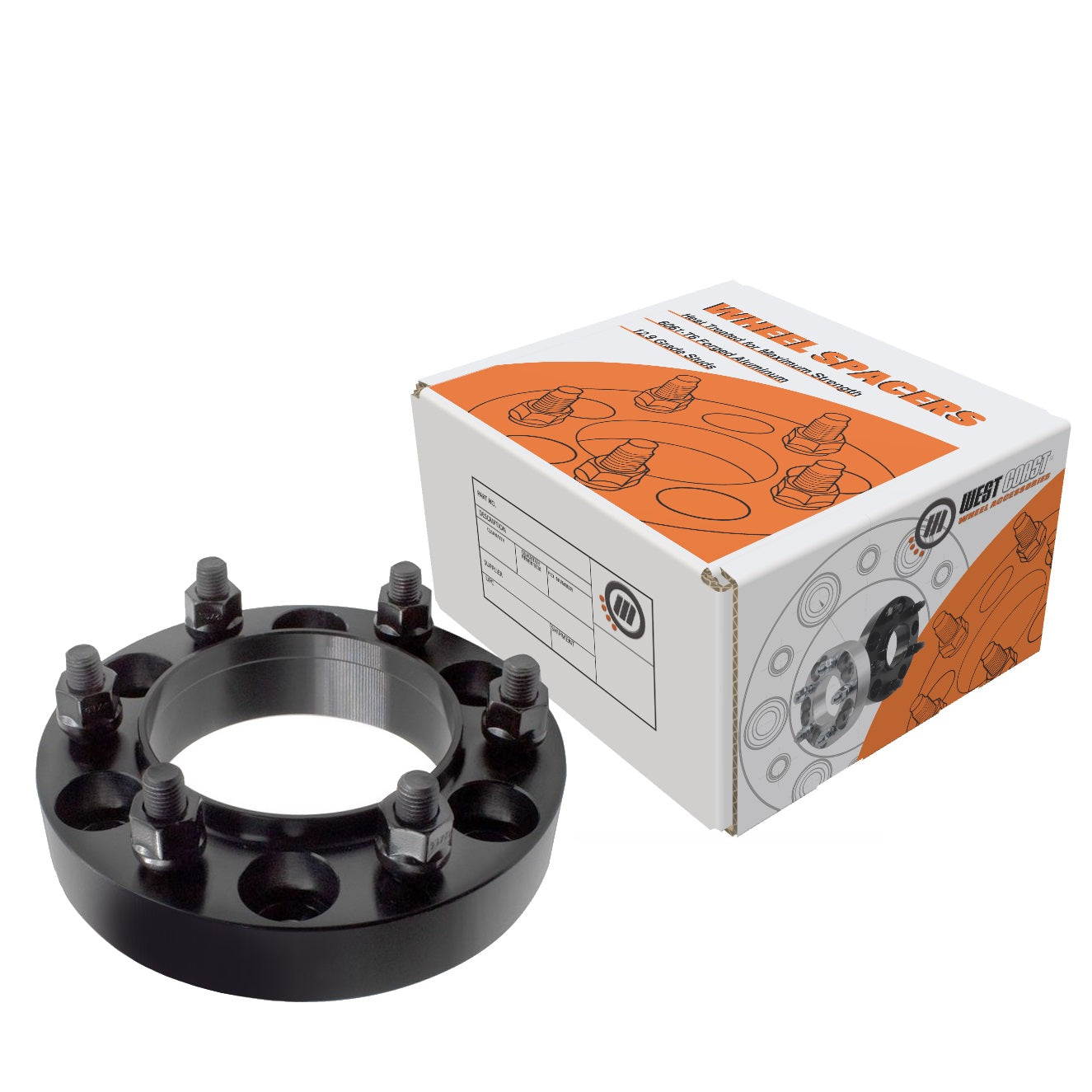 6x139.7 Bolt Pattern | 1.25" | 106mm CB | 12x1.50 Studs Black - West Coast Wheel Accessories 125-6550-6550-106HC