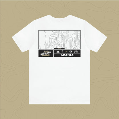 Acadia National Park - Adventure Life Trail Topographic Garment Dyed Tee
