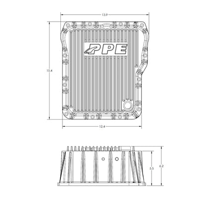 2001-2019 GM 6.6L Duramax w/ Allison 1000-2000-2400 Series Transmission Heavy-Duty DEEP Aluminum Transmission Pan - PPE - Pacific Performance Engineering