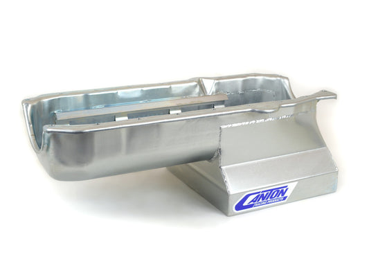 13-120M Small Block Chevy 80-85 Deep T Sump Drag Race Pan Clear Zinc Chromate (Silver)