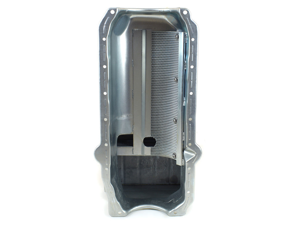 13-120M Small Block Chevy 80-85 Deep T Sump Drag Race Pan Clear Zinc Chromate (Silver)