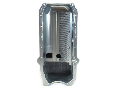 13-120M Small Block Chevy 80-85 Deep T Sump Drag Race Pan Clear Zinc Chromate (Silver)