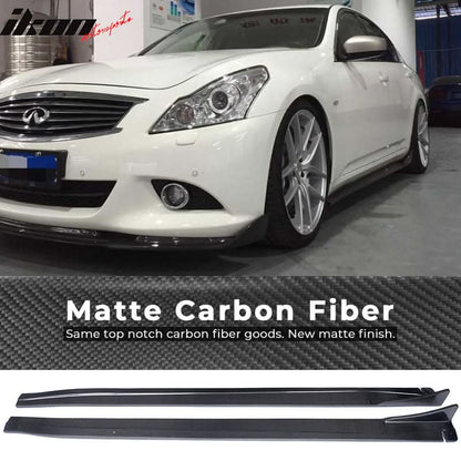 2010-2013 Infiniti G37 V36 JC Style Side Skirts Extension Carbon Fiber