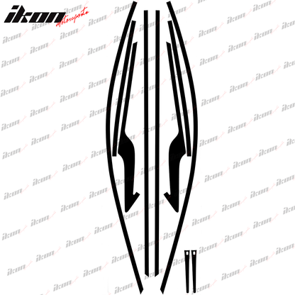 2017-2019 Infiniti Q60 Coupe Gloss Black Window Trim Chrome Delete Kit