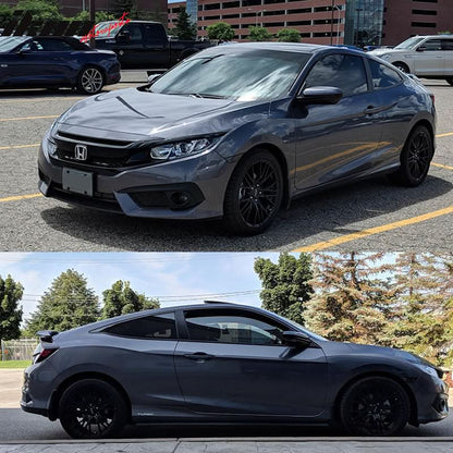 2016-2020 Honda Civic Matte Black Window Trim Chrome Delete Vinyl Kit